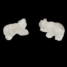 Load image into Gallery viewer, 2 Hand Carved Natural Quartz Bear Beads | 20x13x9.5mm | Clear