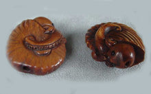 Load image into Gallery viewer, 1 intricate Nautilus & Octopus Boxwood Ojime/Netsuke Bead - PremiumBead Primary Image 1