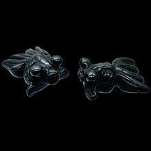 Load image into Gallery viewer, Wondrous 2 Carved Hematite Gold Fish Beads