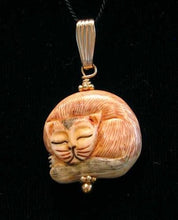 Load image into Gallery viewer, Cozy! Hand Carved Kitty Cat & 14Kgf Pendant 504830B - PremiumBead Alternate Image 2