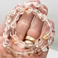 Load image into Gallery viewer, Lodalite Nugget Bead Strand | 15x12x10 to 15x11x9mm | Clear/Gold | 26 Bead(s) |