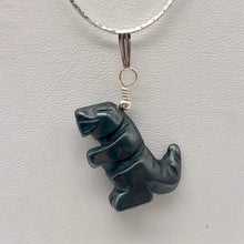 Load image into Gallery viewer, Semi Precious Stone Jewelry T rex Pendant Necklace of Hematite/Silver - PremiumBead Alternate Image 9