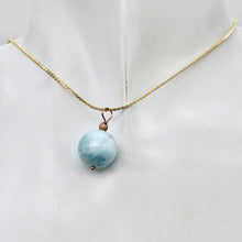 Load image into Gallery viewer, Larimar 14K Rose Gold Filled Round | 1" Long | Blue | 1 Pendant