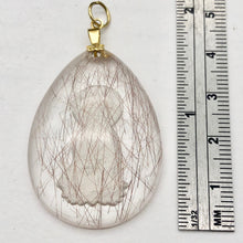 Load image into Gallery viewer, Reverse Carved Quan Yin Goddess Rutilated Quartz 14Kgf Pendant | 40x29x8mm | - PremiumBead Primary Image 1