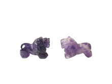 Load image into Gallery viewer, Roar 2 Carved Natural Amethyst Lion Beads | 18x18x7mm | Purple