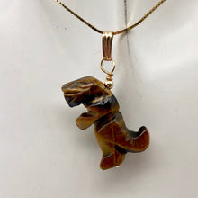 Load image into Gallery viewer, Tiger's Eye Tyrannosaurus Rex Dinosaur Pendant Necklace|14k Gold Filled Jewelry - PremiumBead Alternate Image 8