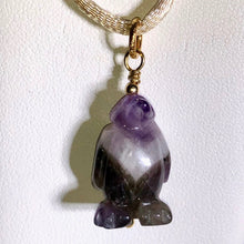 Load image into Gallery viewer, Amethyst Penguin Pendant Necklace | Semi Precious Stone Jewelry | 14k Pendant - PremiumBead Alternate Image 2