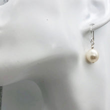 Load image into Gallery viewer, Pearl Dangle Sterling Silver Earrings| 1" Long | White | 10mm Pearl |