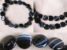 Load image into Gallery viewer, Black & White Sardonyx 14mm Coin Bead Strand 110482 - PremiumBead Alternate Image 2