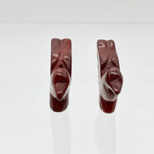 Load image into Gallery viewer, 2 Hand Carved Brecciated Jasper Dove Bird Beads | 25.5x19x5.5mm | Red - PremiumBead Alternate Image 10