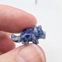 Load image into Gallery viewer, Dinosaur 2 Carved Sodalite Triceratops Beads | 22x11x7.5mm | Blue w/White - PremiumBead Alternate Image 3
