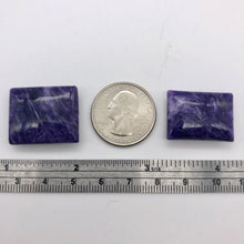 Load image into Gallery viewer, 70cts of Rare Rectangular Pillow Charoite Beads | 2 Beads | 25x20x8mm | - PremiumBead Alternate Image 4