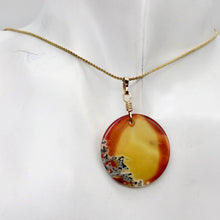 Load image into Gallery viewer, Limbcast Round 14K Gold Filled Pendant | 1.5" Long | Green Orange |