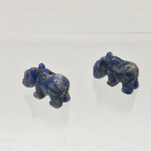 Load image into Gallery viewer, 2 Blue Rhino Hand Carved Rhinoceros Sodalite Beads | 20x13x8mm | Blue/White/Grey - PremiumBead Alternate Image 10