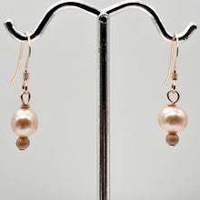 Load image into Gallery viewer, AAA Natural White 6mm Pearl 14k Rose Gold Filled Earrings | 1 inch drop |