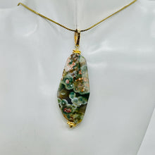 Load image into Gallery viewer, Ocean Jasper 14K Gold Filled Long | 2 1/2" Long | Green/Brown | 1 Pendant |