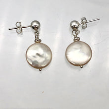 Load image into Gallery viewer, Natural Peach Coin FW Pearl Post Earrings | 1" Long | Peach | 1 Pair |