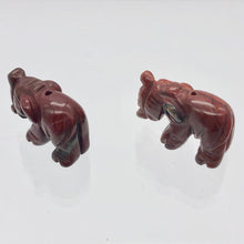 Load image into Gallery viewer, Wild 2 Hand Carved Brecciated Jasper Elephant Beads | 21x14.5x9mm | Red - PremiumBead Alternate Image 7