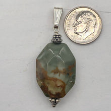 Load image into Gallery viewer, Owyhee Jasper Sterling Silver Drop Pendant | 1 3/4" Long| Green/Brown| 1 Pendant