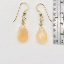 Load image into Gallery viewer, Mandarin Botswana Chalcedony Briolette Bead Earrings | Orange | 1 1/2" Long |