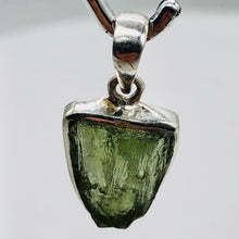 Load image into Gallery viewer, Moldavite Sterling Silver Drop | 1 1/8" Long | Green | 1 Pendant |
