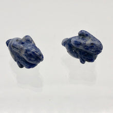 Load image into Gallery viewer, Hoppity 2 Hand Carved Sodalite Bunny Rabbit Beads | 21.5x12x9mm | Blue w/White - PremiumBead Alternate Image 7