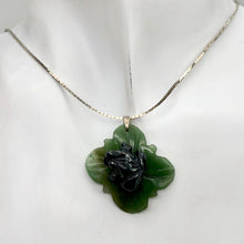 Load image into Gallery viewer, Ribbit Hematite Frog On Aventurine Lily pad Pendant | 28x28.5x11mm | Silver black
