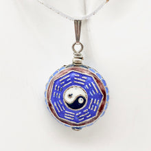 Load image into Gallery viewer, Beautiful Cloisonné Yin Yang and I Ching Sterling Silver Pendant 510865S - PremiumBead Alternate Image 10