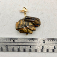 Load image into Gallery viewer, Tiger's Eye Bunny Rabbit Pendant Necklace|SemiPrecious Stone Jewelry|14K Pendant