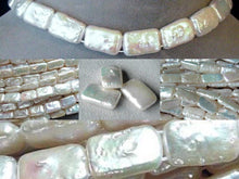 Load image into Gallery viewer, 3 Double Drilled White Rectangle Coin FW Pearls 4812 - PremiumBead Alternate Image 2