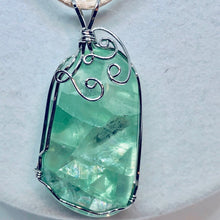 Load image into Gallery viewer, Fluorite Silver Wire-Wrapped Pendant - I'M in Love Green! 3059K - PremiumBead Primary Image 1