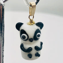 Load image into Gallery viewer, Lampwork Glass Panda 14K Gold Filled Pendant | 1 1/4" Long | White/Black | 1 |