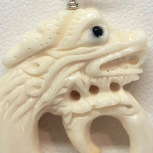 Load image into Gallery viewer, Hand Carved Dragon Bone and Silver Pendant 510738S - PremiumBead Alternate Image 4