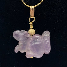 Load image into Gallery viewer, Amethyst Squirrel Pendant Necklace | Semi Precious Stone Jewelry | 14k Pendant - PremiumBead Alternate Image 2