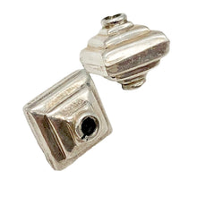 Load image into Gallery viewer, 2 Large 13.x13mm Sterling Silver Double Stepped Pyramid Beads | 5.2 grams |