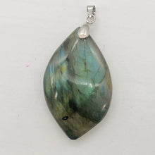 Load image into Gallery viewer, Labradorite Sterling Silver Natural | 1 1/2" Long | Blue Green | 1 Pendant |