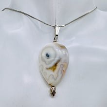Load image into Gallery viewer, Ocean Jasper Sterling Silver Oval Pendant | 2" Long | White | 1 Pendant |