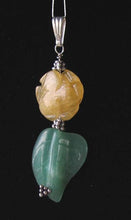 Load image into Gallery viewer, Carved Yellow Honey Jade Rose &amp; Silver Pendant 9199C - PremiumBead Alternate Image 2
