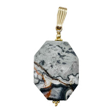 Load image into Gallery viewer, Picasso Jasper 14K Gold Filled Drop/Dangle | 1 3/4" Long | Gray/Black| 1 Pendant