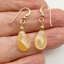 Load image into Gallery viewer, Mandarin Botswana Chalcedony Briolette Bead Earrings | Orange | 1 1/2" Long |