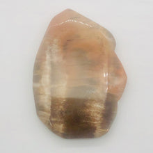 Load image into Gallery viewer, Fossilized Wood Irregular Flat Briolette| 47x40x7mm|Orange/Black| 1 Pendant Bead