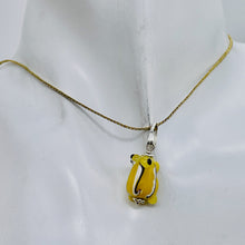 Load image into Gallery viewer, Lampwork Frog Sterling Silver Frog | 1" Long | Yellow | 1 Pendant |