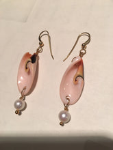 Load image into Gallery viewer, Divine Spiral Shell and FW Pearl 14Kgf Earrings 308932 - PremiumBead Alternate Image 2