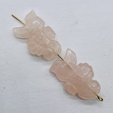 Load image into Gallery viewer, 2 Rose Quartz Carved Seahorse Beads | 35x19x5mm | Pink