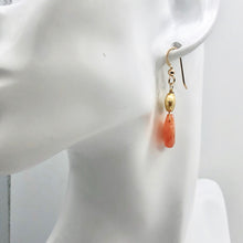 Load image into Gallery viewer, Botswana 14K Gold Filled Faceted Briolette Earrings | 1 3/4" Long | Peach |