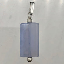 Load image into Gallery viewer, Natural Blue Chalcedony Rectangle Stardust Sterling Silver | 1.5" Long | Pendant