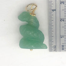 Load image into Gallery viewer, Aventurine Snake Pendant Necklace | Semi Precious Stone Jewelry | 14k Pendant