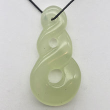 Load image into Gallery viewer, Carved Translucent Serpentine Infinity Pendant with Black Cord 10821V - PremiumBead Primary Image 1
