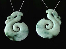 Load image into Gallery viewer, Carved Flowering Jade 'Dawn Treader' 51x38mm Bead Pendant 7739A - PremiumBead Primary Image 1