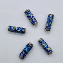 Load image into Gallery viewer, Flowers 2 Enameled Beads 20mm Tube Beads 10517